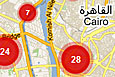 Billede fra hjemmesiden Harassmap.org, hvor kvinder registrerer sexchikanerier.